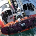 see 2 hydro generators tucked up on transom