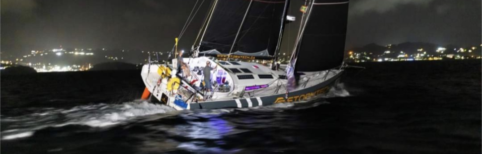 Finish of leg 7 at night