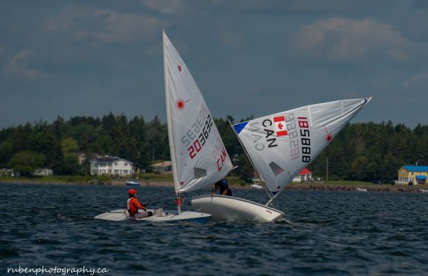 First regatta in the Laser Radial. There was no 4.7 fleet. Radial sailing in Shediac, New Brunswick