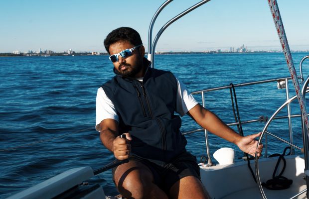 Gaurav Sailing in Lake Ontario