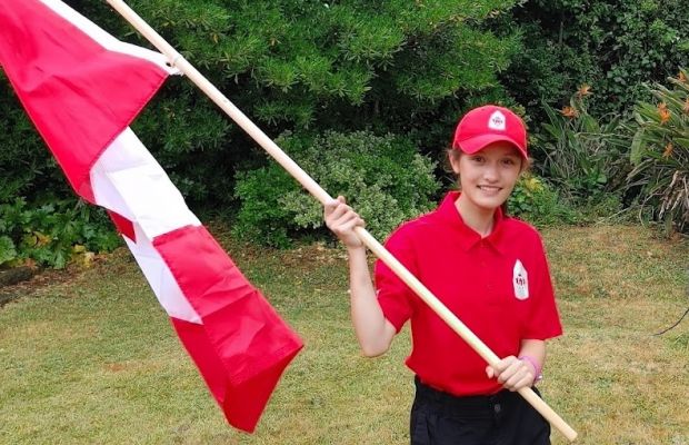 waving the Canadian Flag