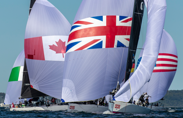 Team RCYC In a downwind battle at the New York Yacht Club Invitational Cup