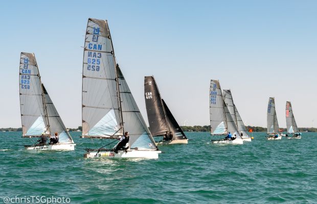 battling for their lanes off the Start line