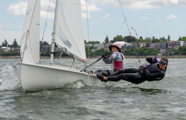 Tara and Rory sailing in English bay